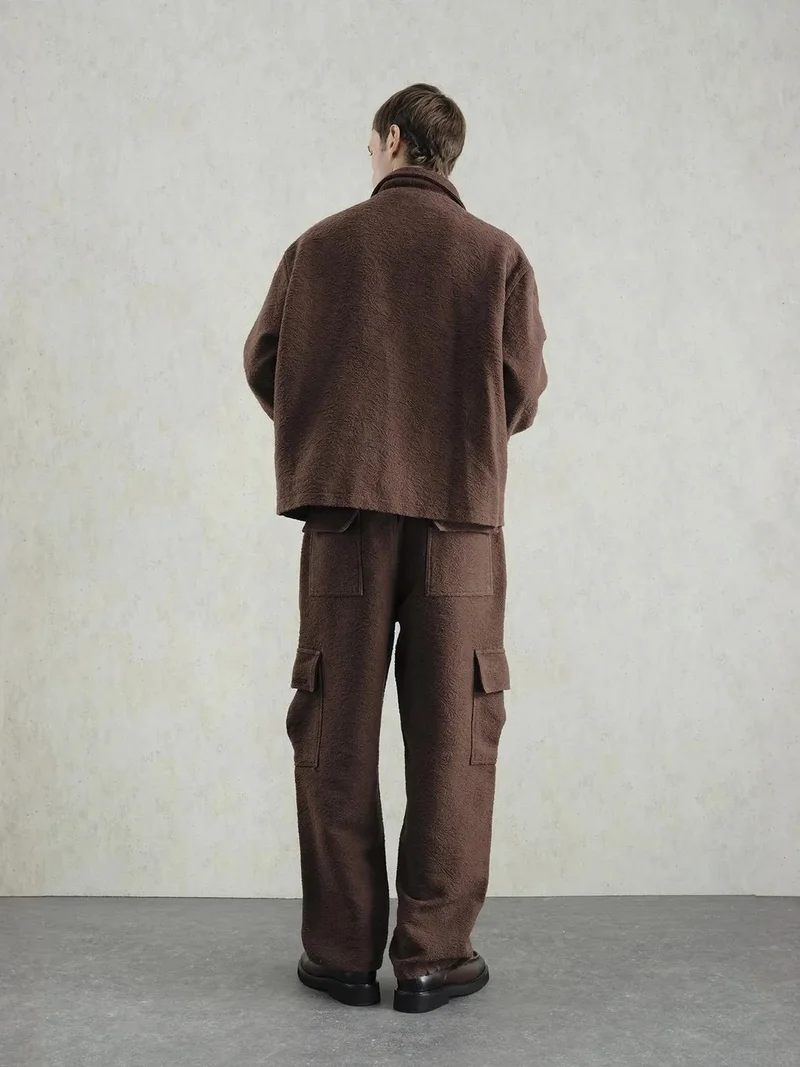 Giesto Beaver Brown GIESTO Textured Jacquard Cotton Jacket for Men | Best Price UAE